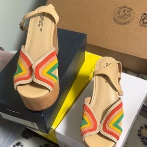 Charlotte Stone Rainbow Platform Sandals